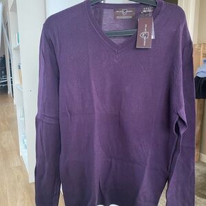 Black Brown 1826 Purple V-Neck Sweater